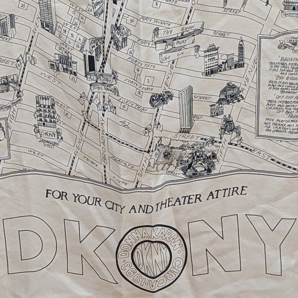 Vintage DKNY silk scarf of Manhattan Theatre District - Picture 4 of 8